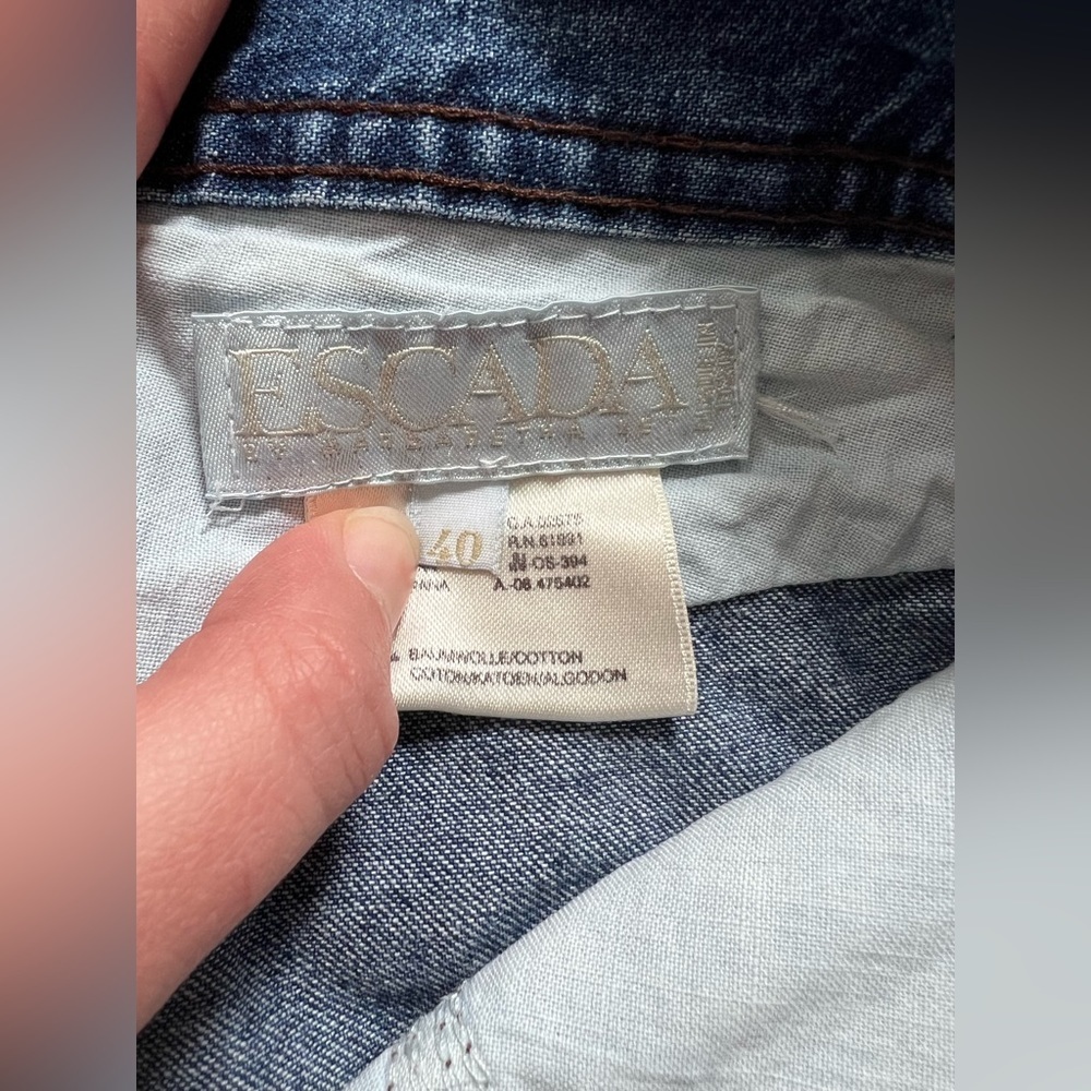 Vintage Escada Blue Wash Denim Jeans Size 40 - Picture 3 of 7